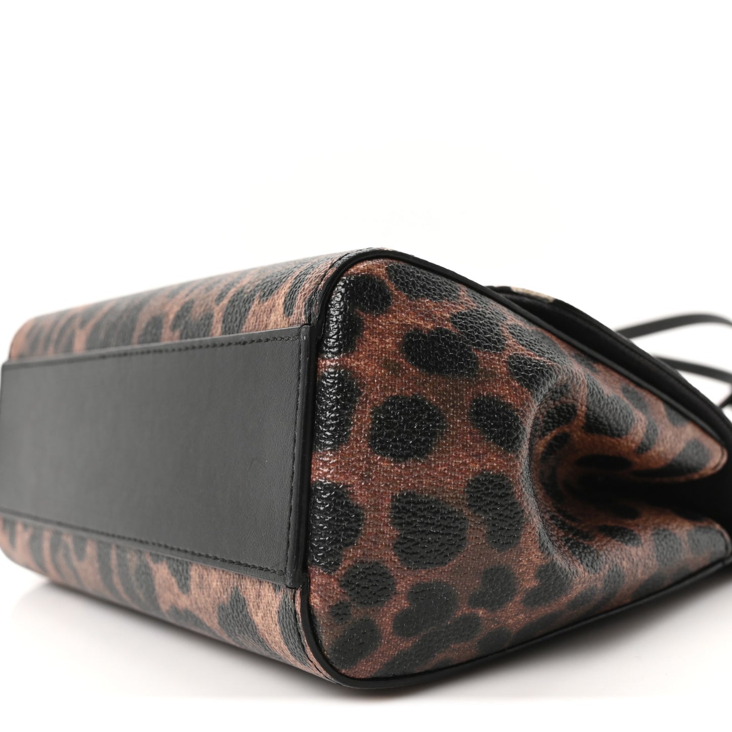 Dauphine Leopard Print Small Miss Sicily Satchel Black