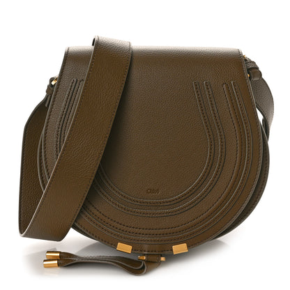 Chloe Grained Calfskin Medium Marcie Slim Round Crossbody Bag Dark Khaki 1 of 11