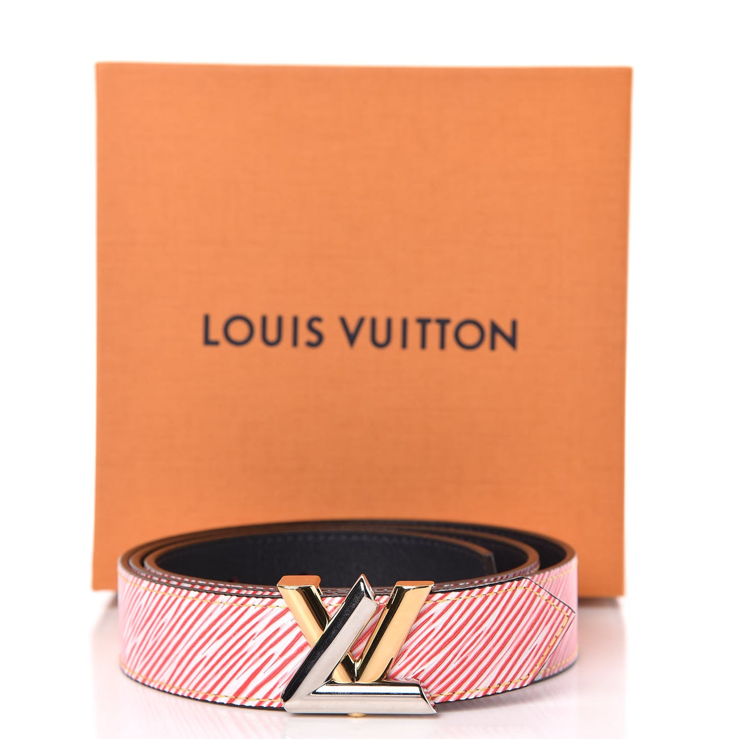 Epi 30mm LV Twist Belt 90 36 Denim Red