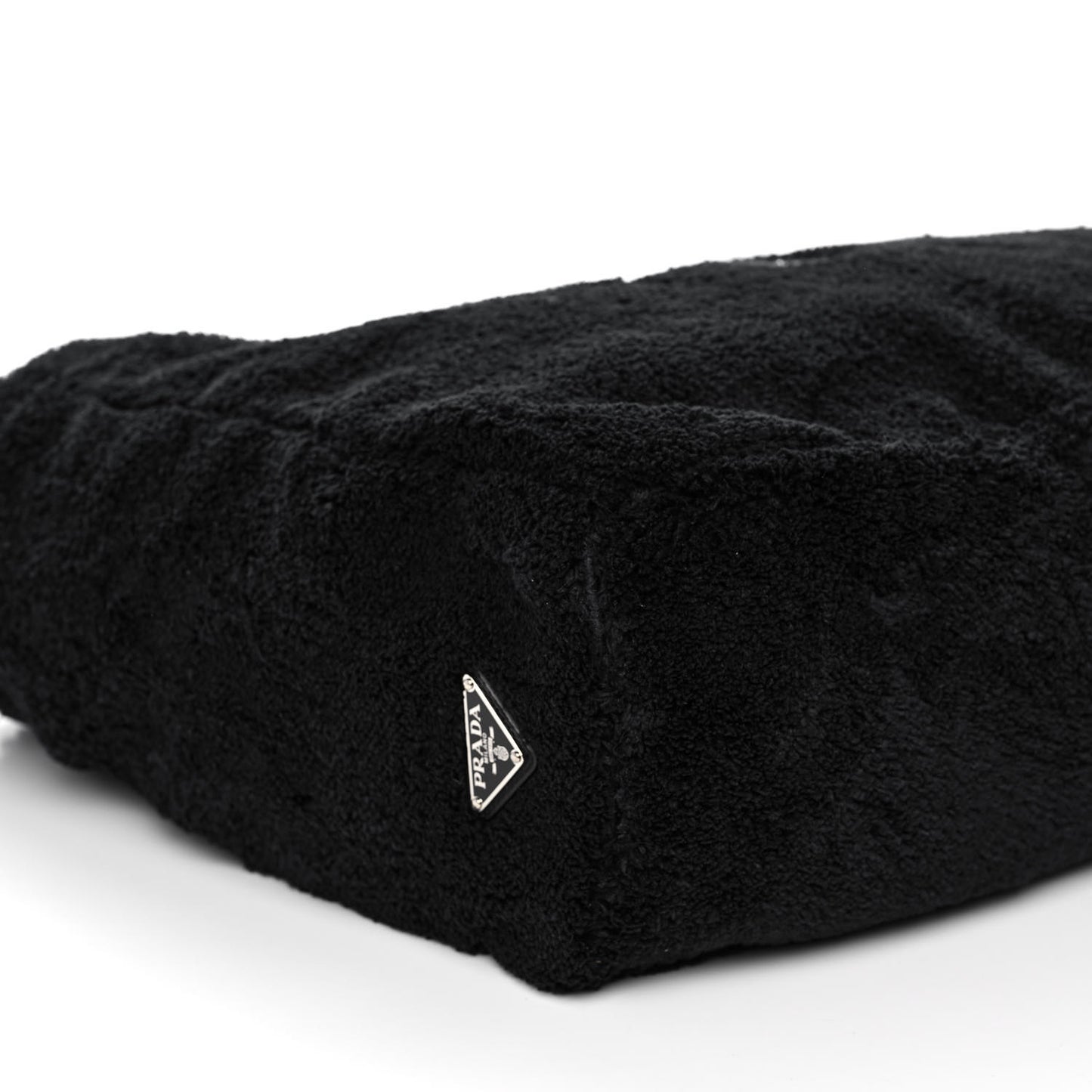 Terry Cloth Tote Bag Black White