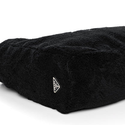 Prada Terry Cloth Tote Bag Black White 9 of 10