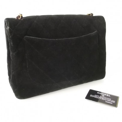 Chanel Suede Quilted Jumbo Flap Black 3 of 10