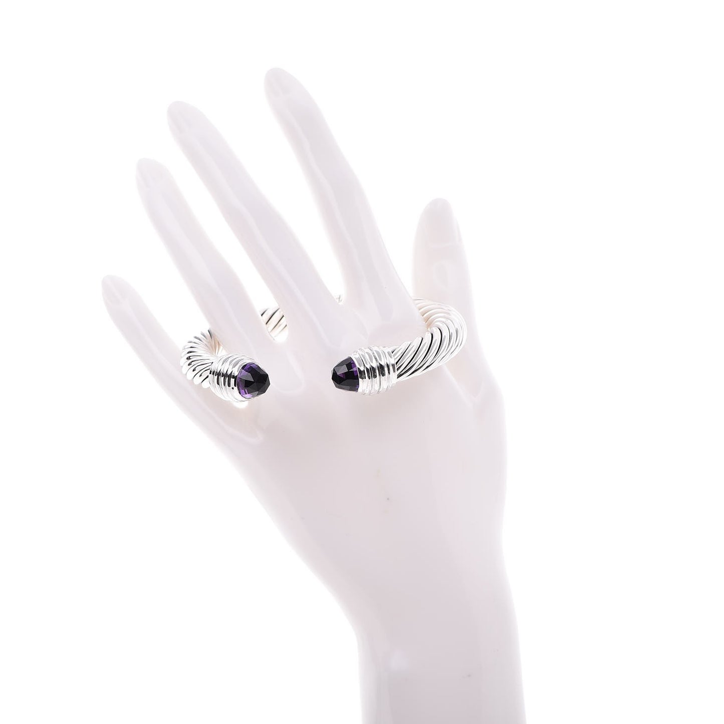 Sterling Silver Amethyst 10mm Cable Classics Bracelet