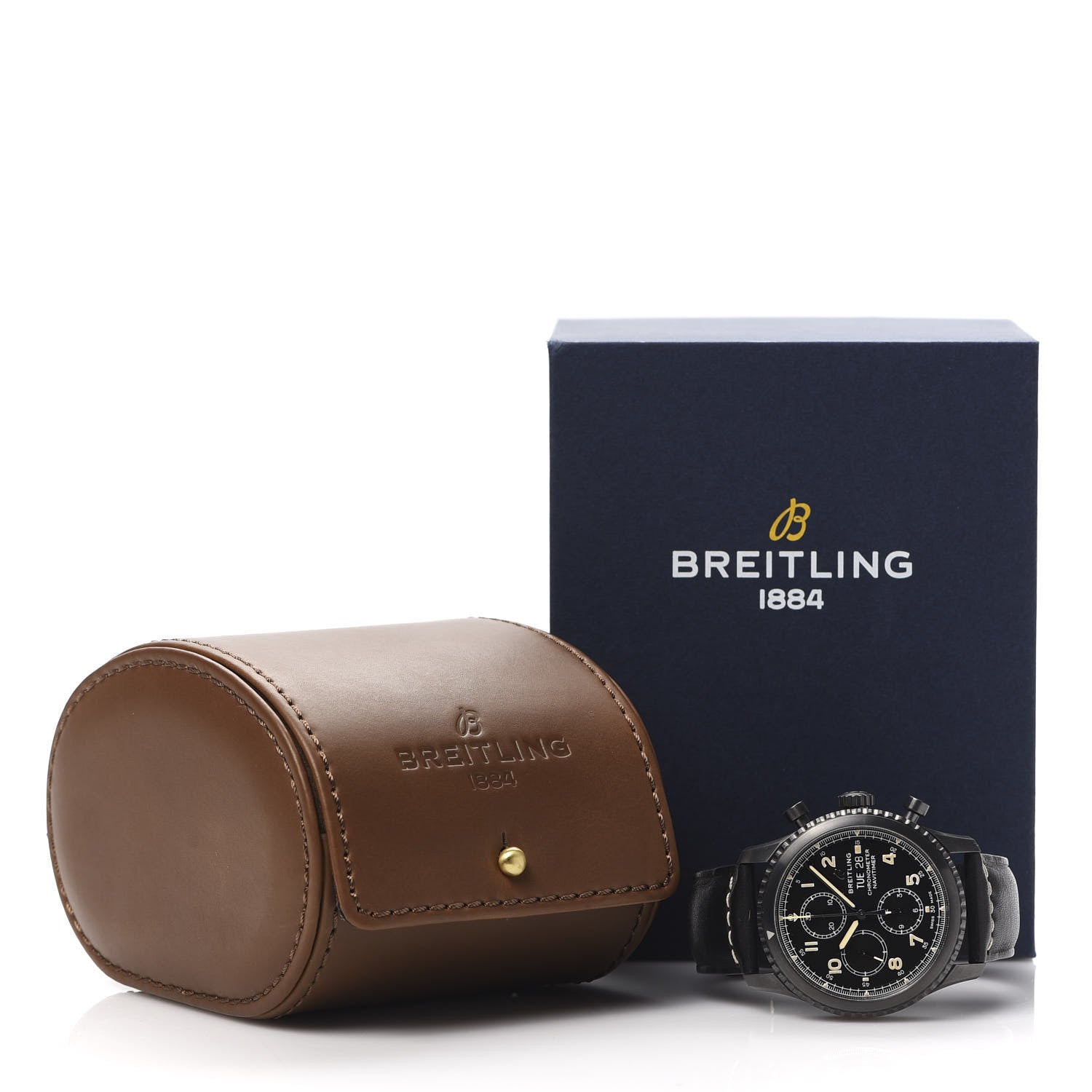 Breitling DLC Coated Stainless Steel Calfskin 43mm Navitimer 8 Chronograph Automatic Watch Black M13314 9 of 9