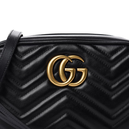 Gucci Calfskin Matelasse Small GG Marmont Chain Shoulder Bag Black 10 of 10