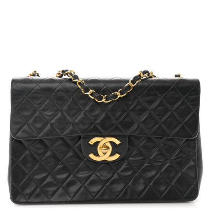 Chanel Lambskin Quilted XL Jumbo Single Flap Black 1 of 14
