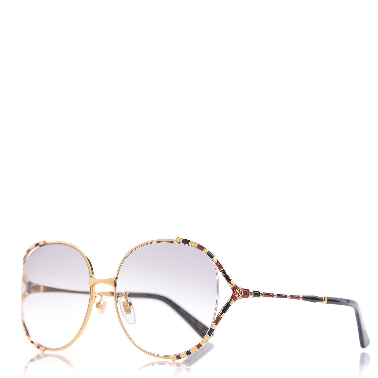 Gucci Metal Round Frame GG0595S Sunglasses Gold 1 of 8