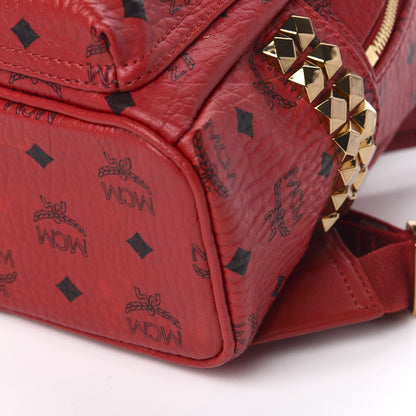 MCM Visetos Side Stud Mini Stark Backpack Ruby Red 5 of 8