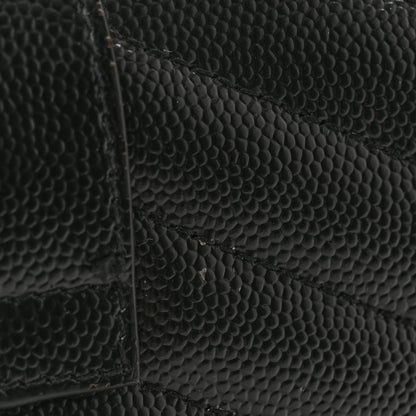 Saint Laurent Grain De Poudre Textured Mixed Matelasse Triquilt Monogram Clutch Black 11 of 12
