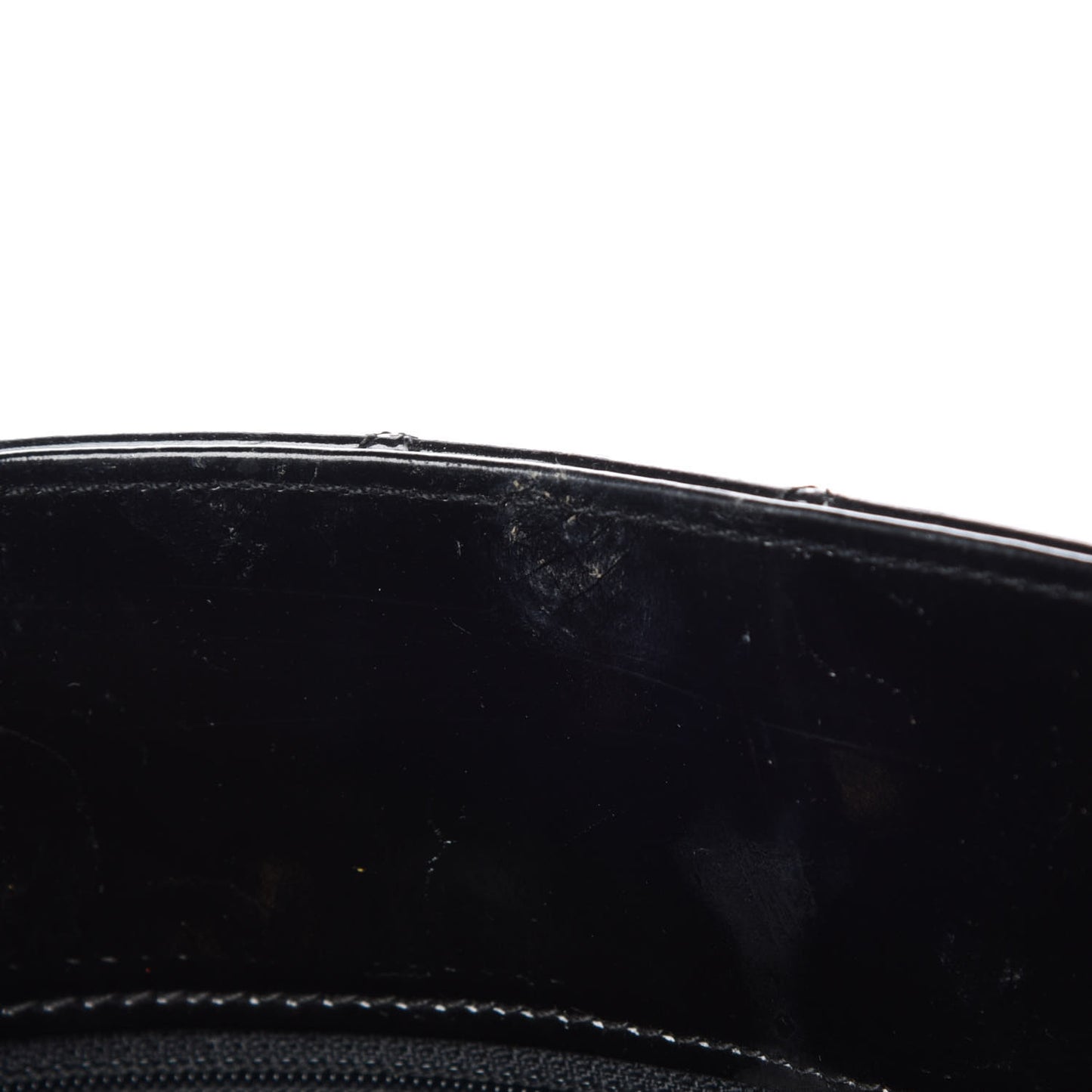 Patent Quilted Shoulder Bag Black