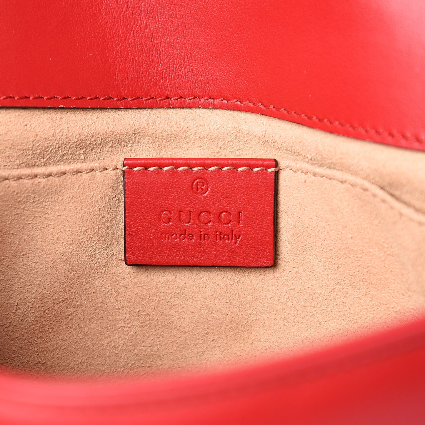 Calfskin Matelasse Mini GG Marmont Shoulder Bag Hibiscus Red