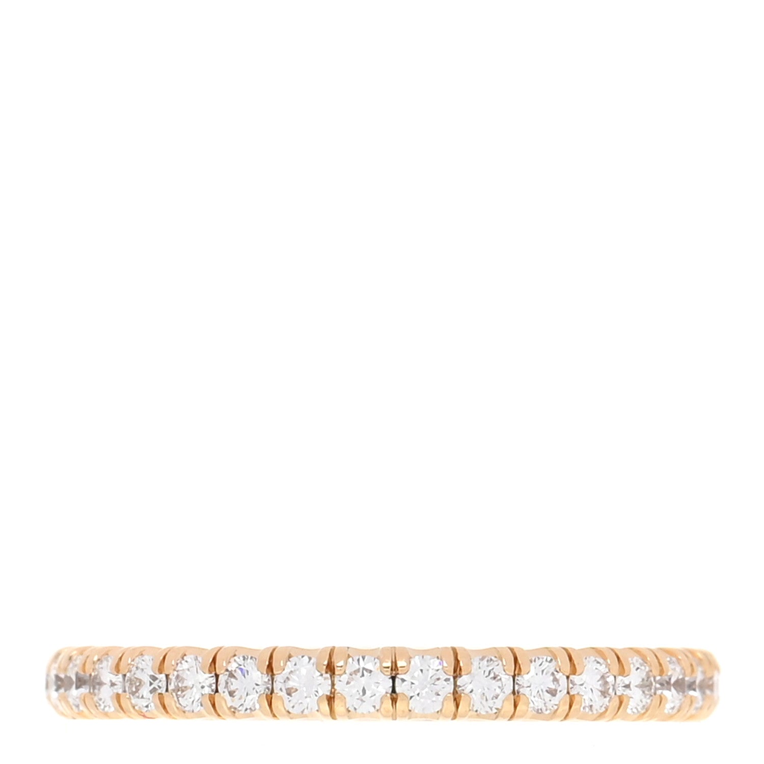 Cartier 18K Yellow Gold Diamond 2mm Etincelle de Cartier Wedding Band Ring 46 3.75 3 of 5