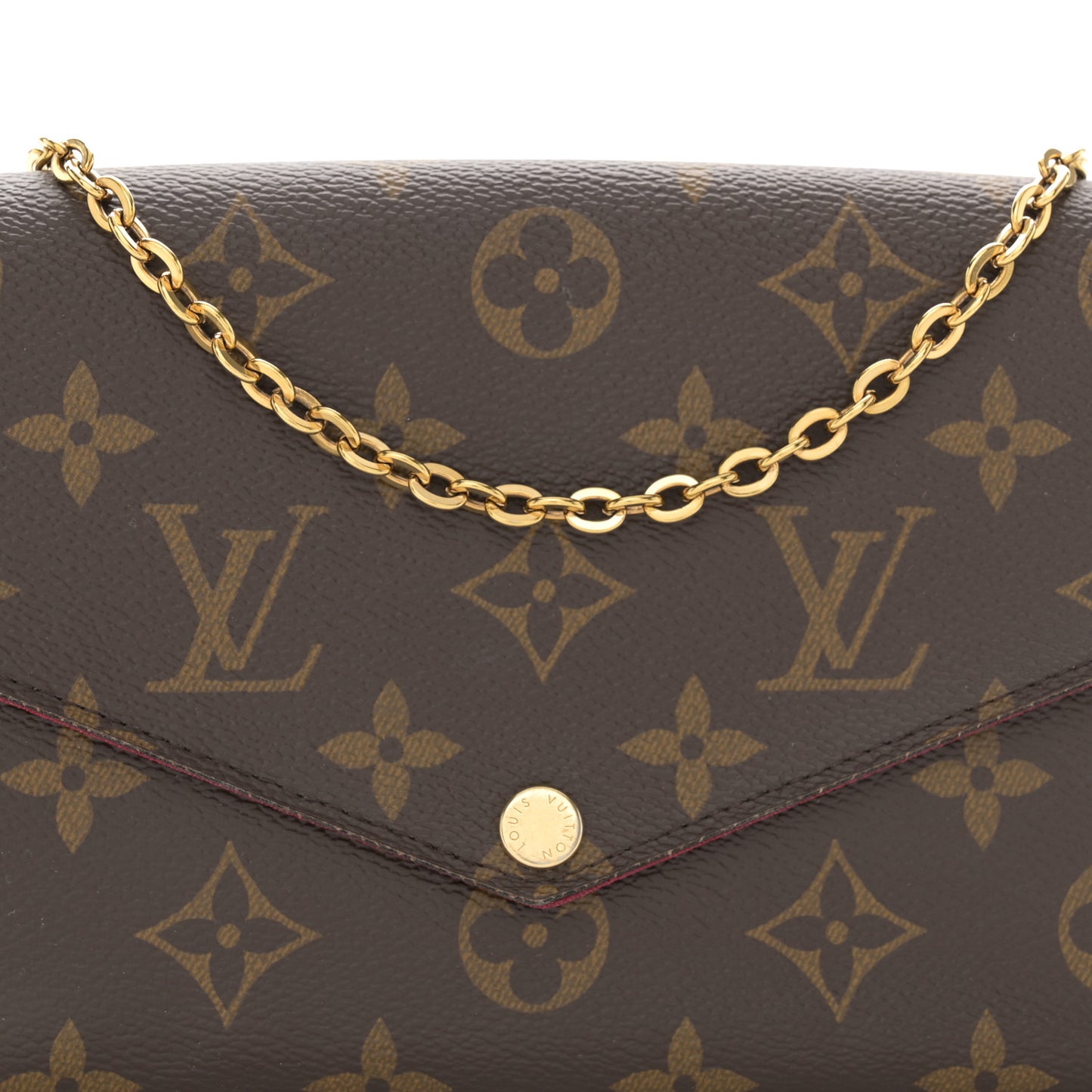 Monogram Pochette Felicie Chain Wallet Fuchsia