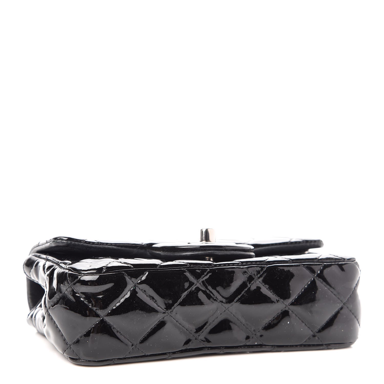 Chanel Patent Calfskin Quilted Extra Mini Rectangular Flap Black 4 of 10