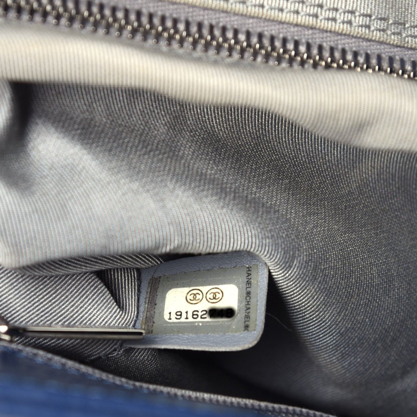 Calfskin Cerf Executive Shopper Tote Blue