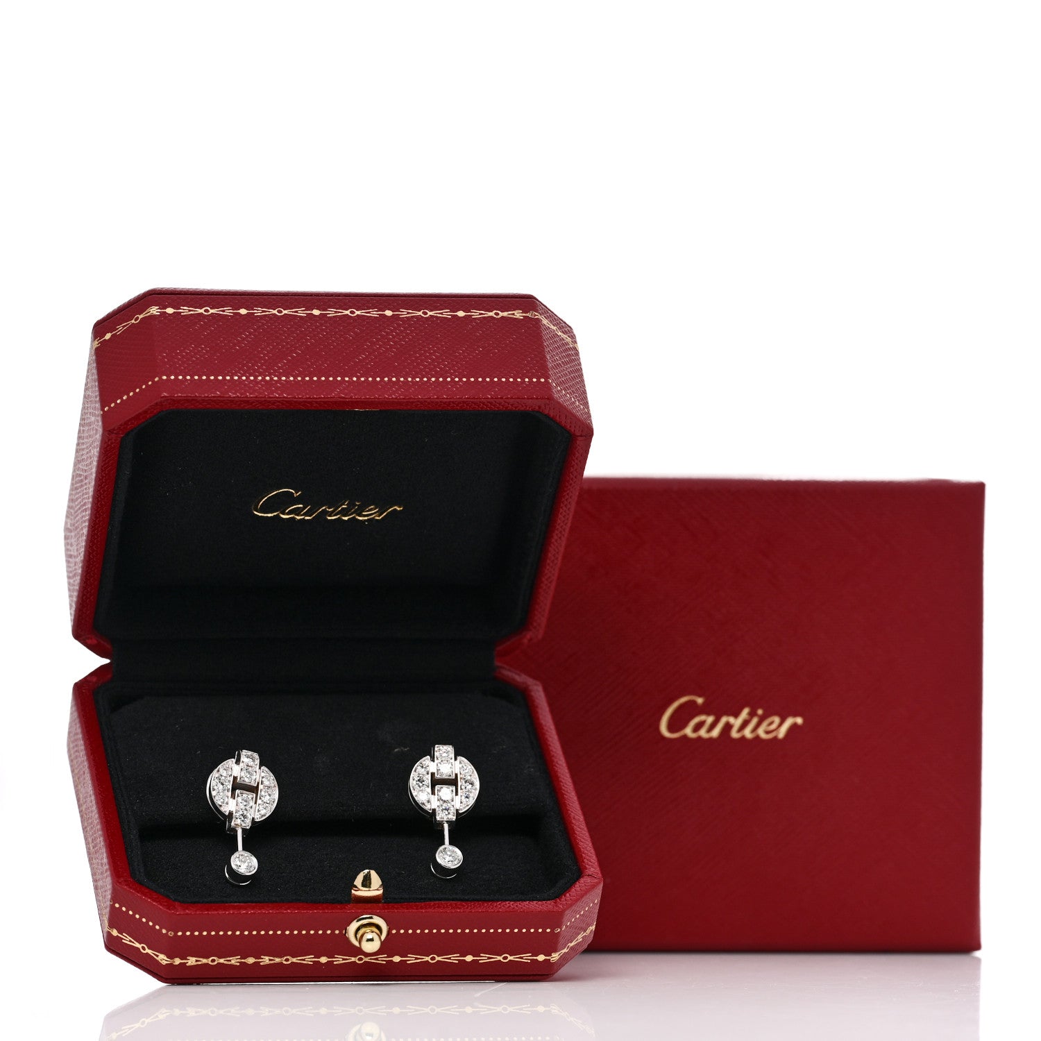 Cartier 18K White Gold Diamond Himalia Drop Earrings 5 of 5