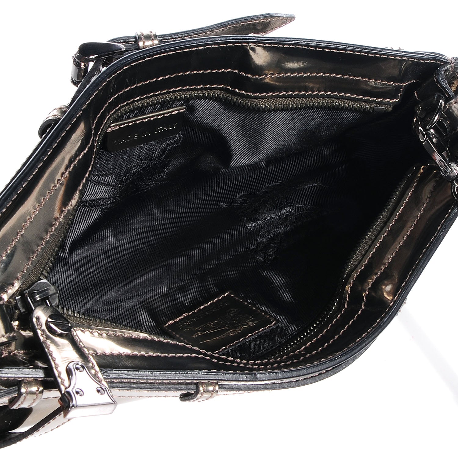 Burberry Patent Bridle Calfskin Clutch Bag Nickel 5 of 8