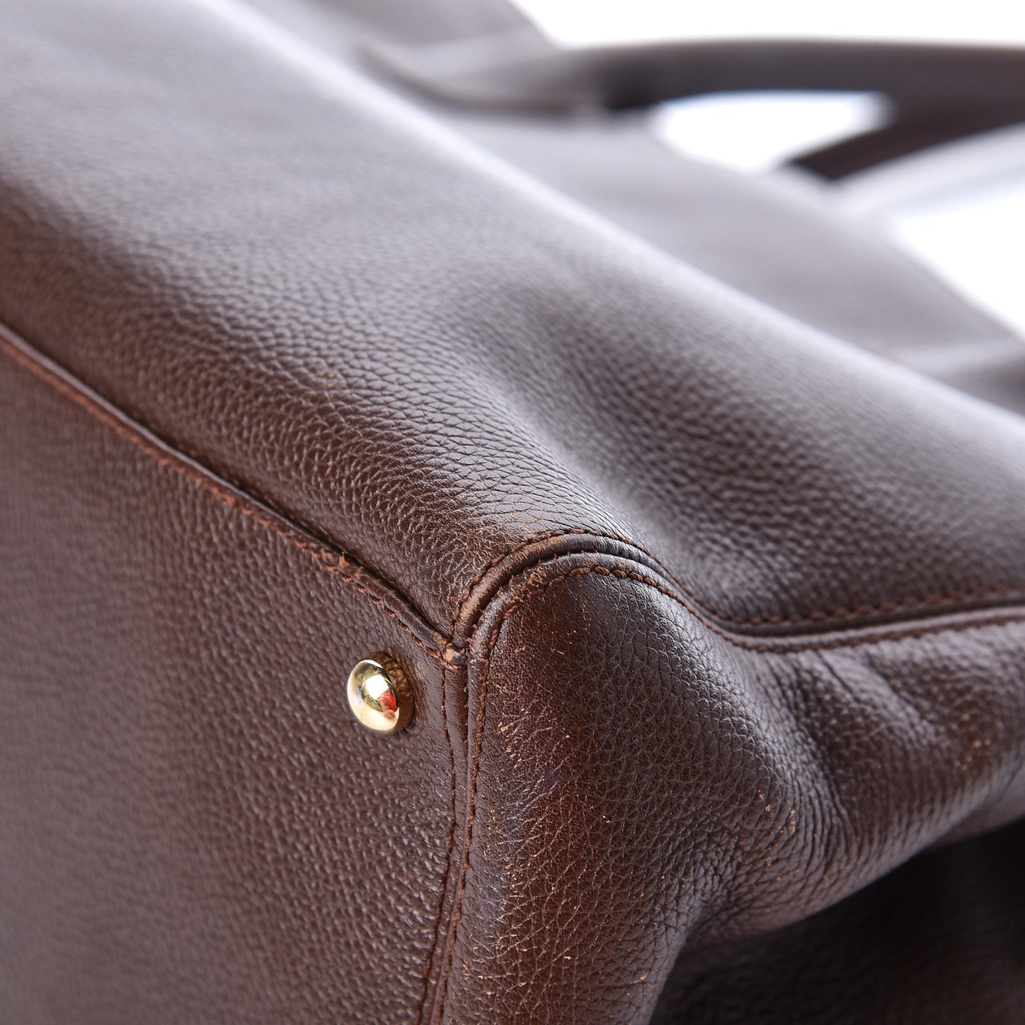 Calfskin Cerf Executive Shopper Tote Brown