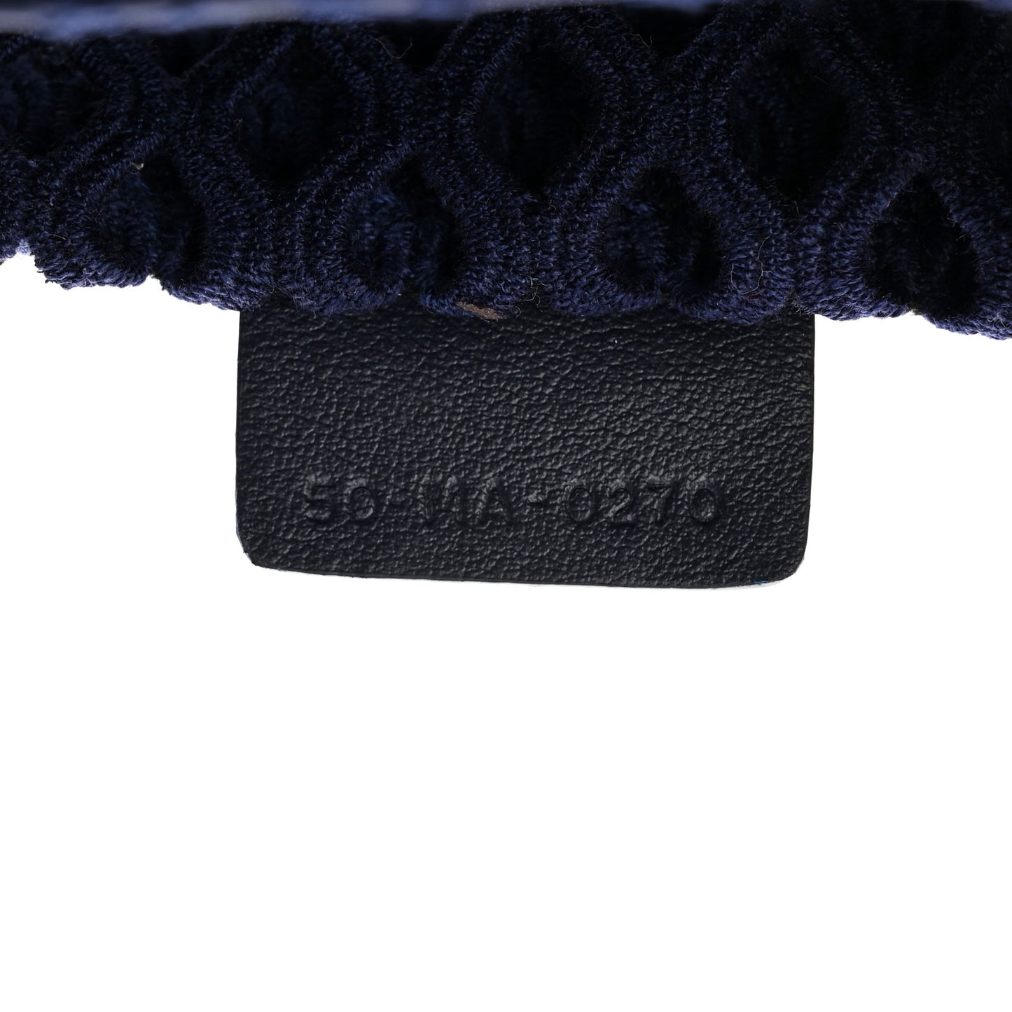 Mesh Embroidered Medium Book Tote Navy Blue