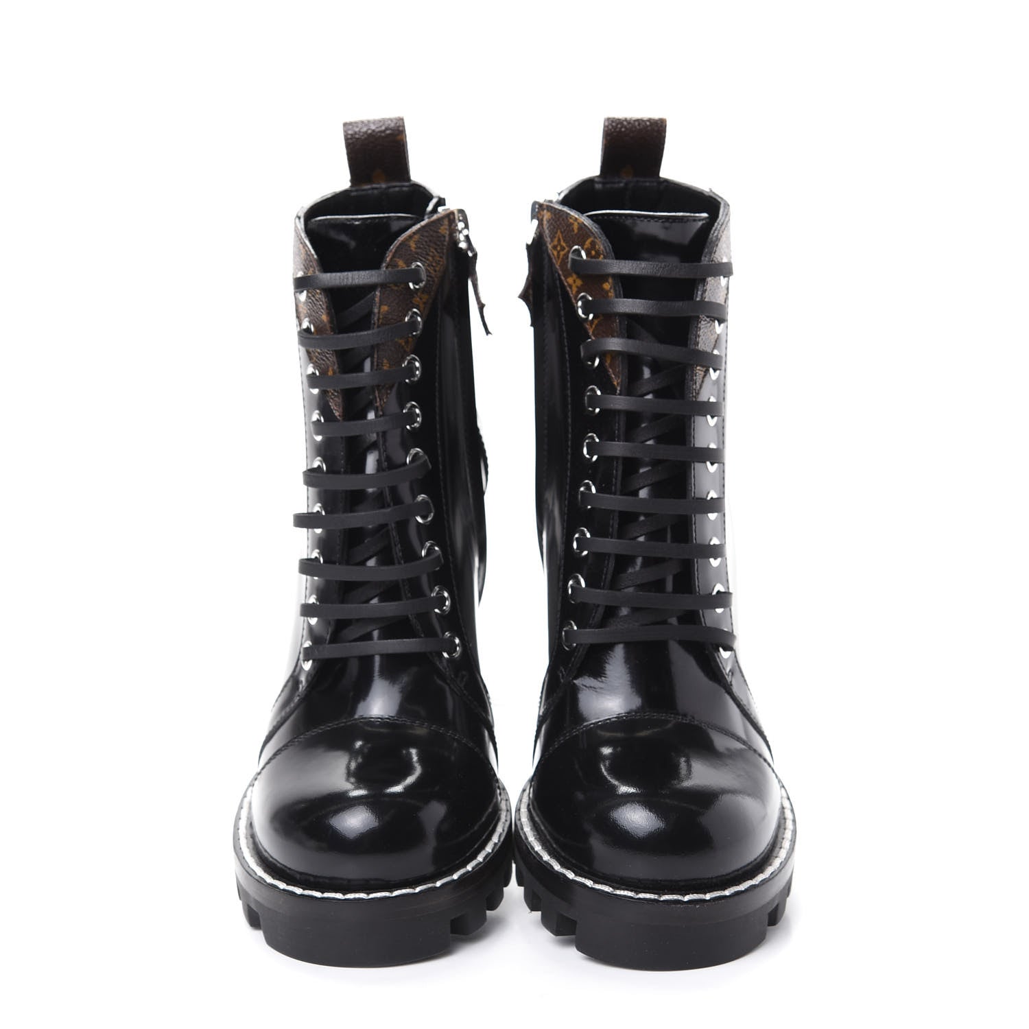Louis Vuitton Patent Calfskin Monogram Star Trail Ankle Boots 36 Black 5 of 9
