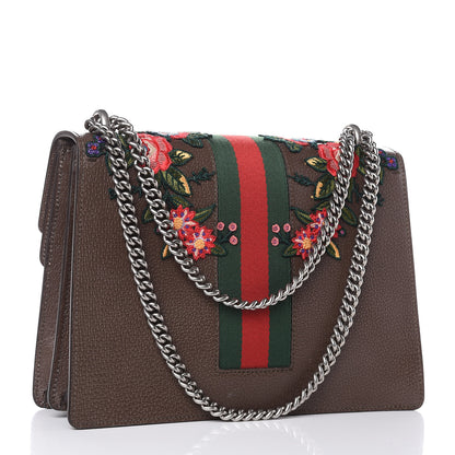 Gucci Calfskin Web Owl Embroidered Medium Dionysus Shoulder Bag New Acero Multicolor 3 of 10
