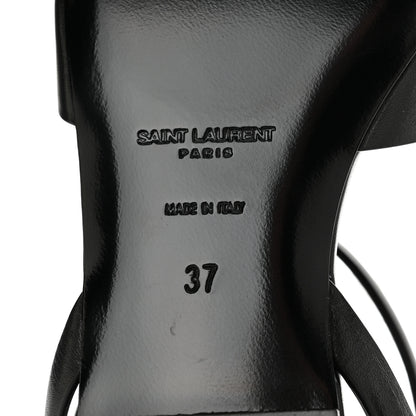 Saint Laurent Calfskin Tribute 05 Ankle Strap Flat Sandals 37 Black 8 of 9