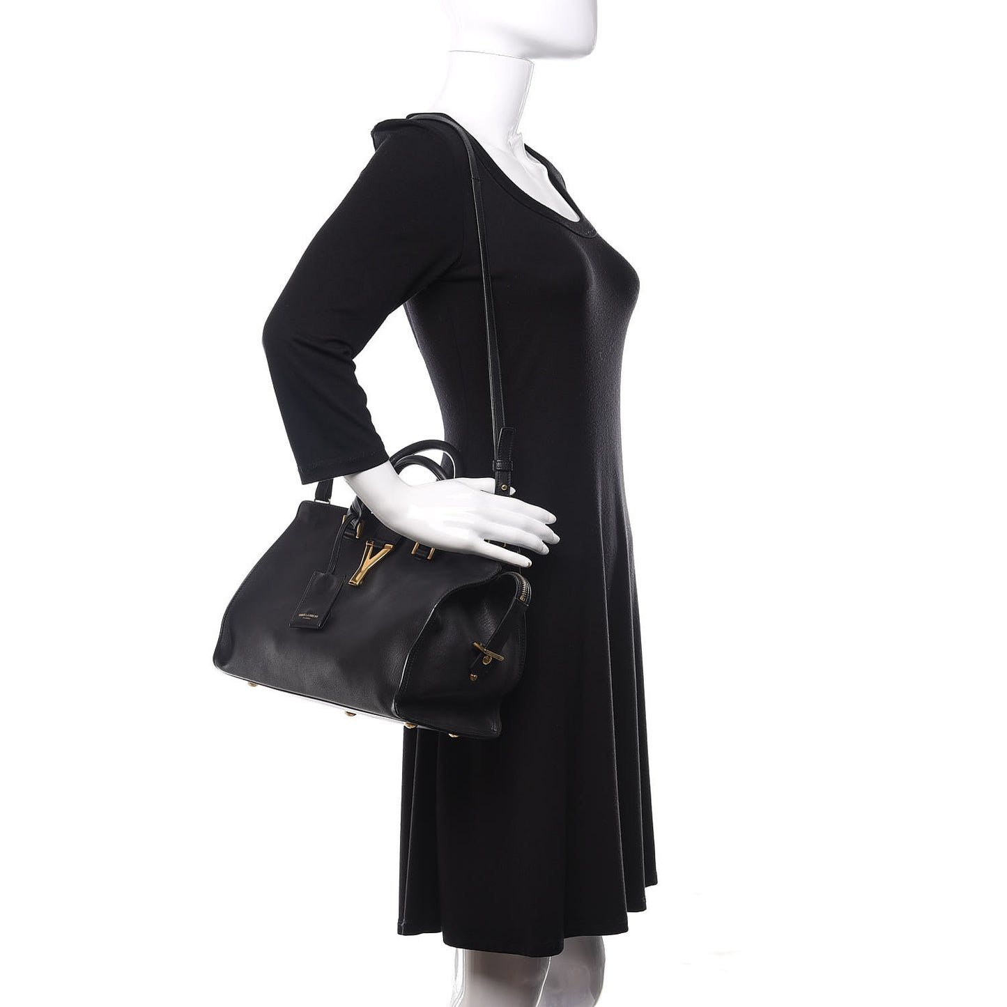 Calfskin Small Classic Y Cabas Navy Blue