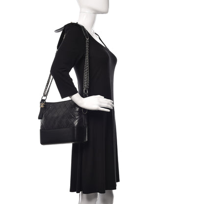 Chanel Aged Calfskin Quilted Medium Gabrielle Hobo Black 2 of 15