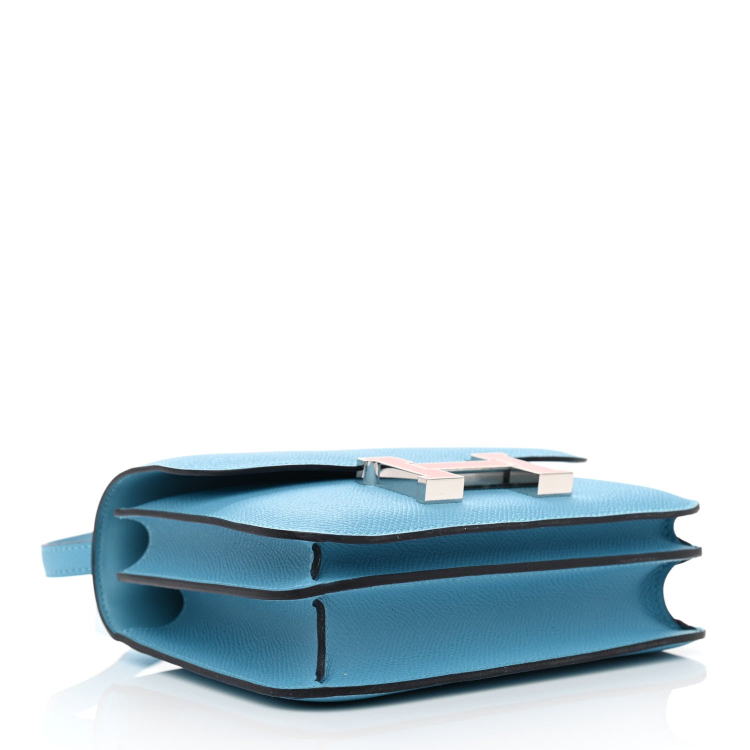 Hermes Epsom Enamel Constance 18 Bleu Du Nord Rouge De Coeur 4 of 11