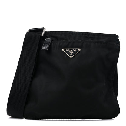 Prada Nylon Flat Messenger Bag Black 1 of 11