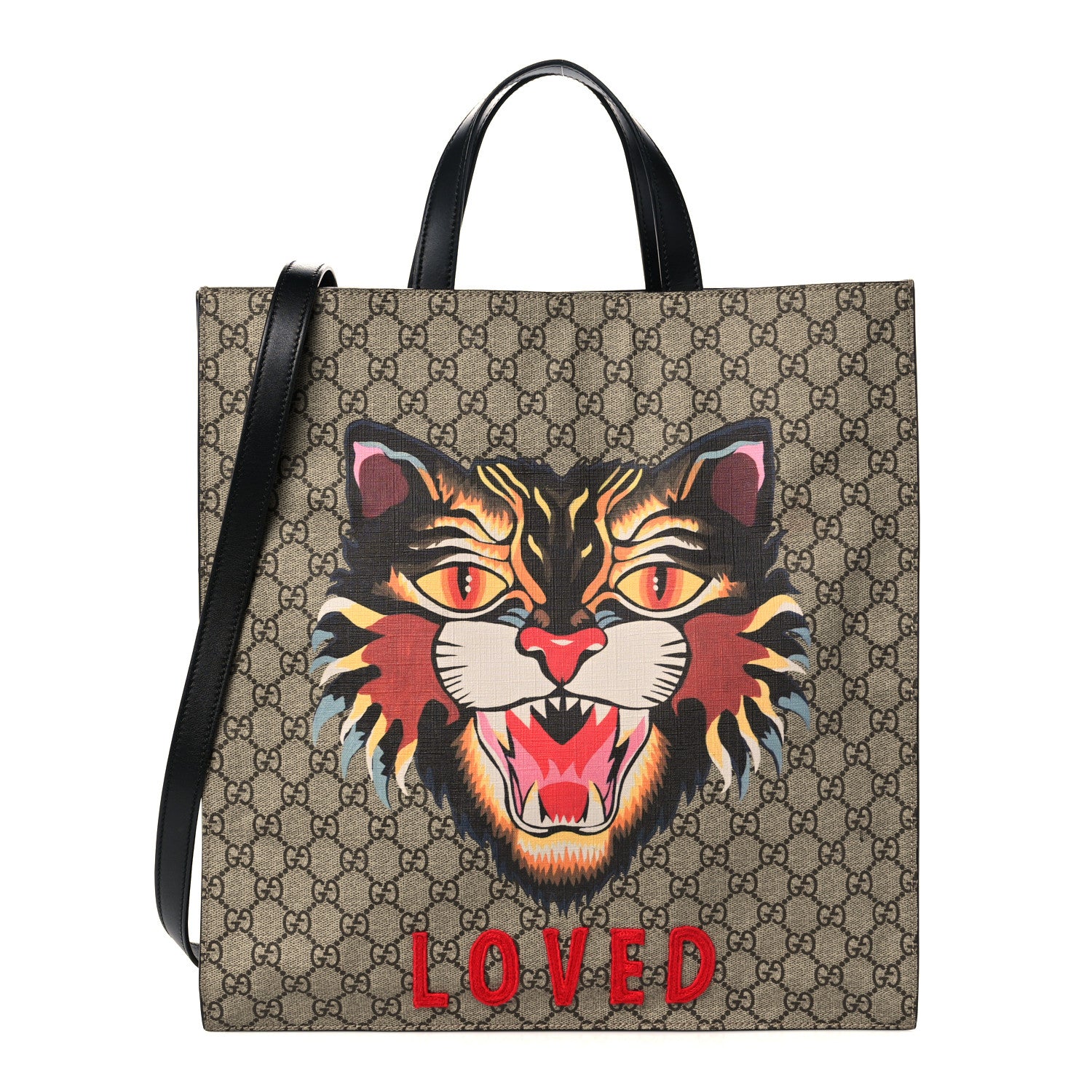 Gucci GG Supreme Monogram Angry Cat Vertical Tote 1 of 12