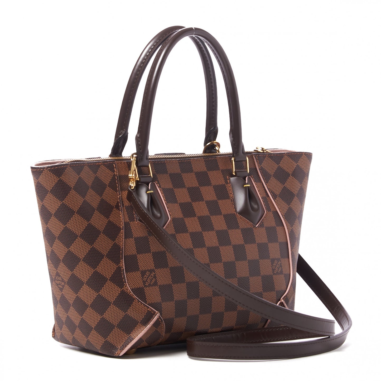 Damier Ebene Caissa Tote PM Rose Ballerine