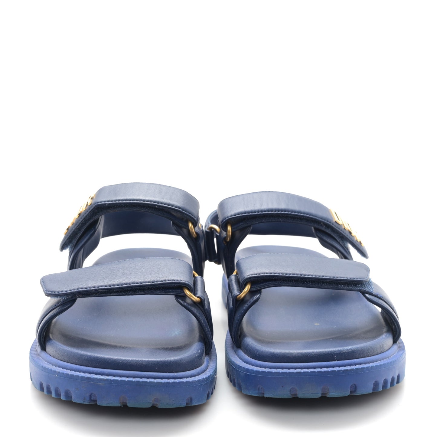 Lambskin Dioract 10mm Sandals 39 Deep Blue