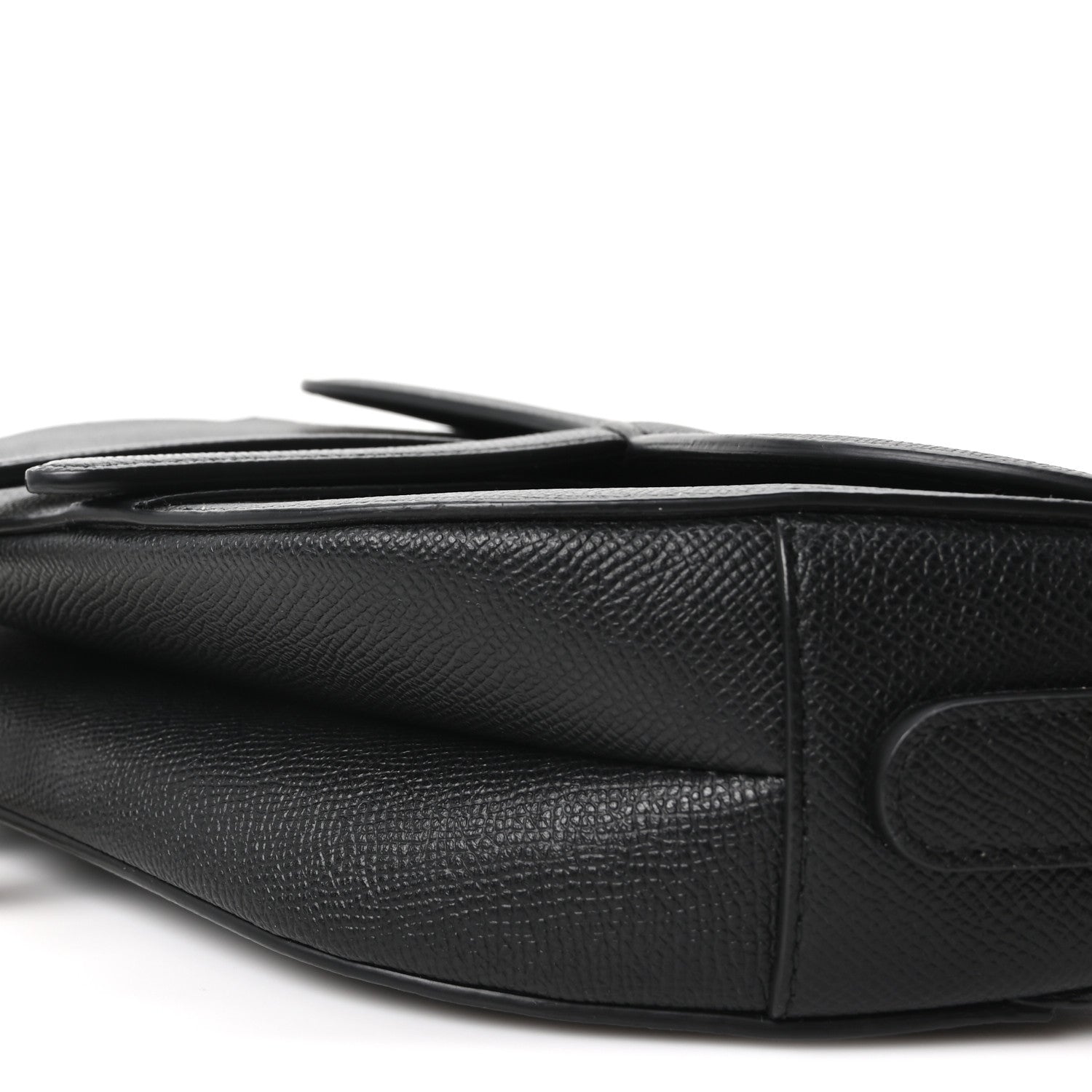 Christian Dior Grained Calfskin Saddle Bag With Strap Black 10 of 11