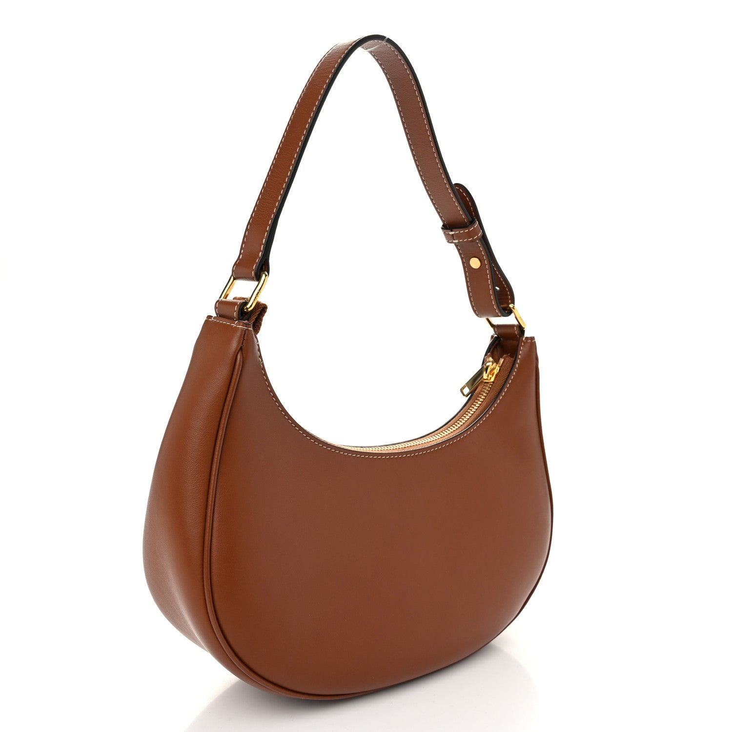 Celine Smooth Calfskin Triomphe Embroidered Ava Shoulder Bag Tan 3 of 10
