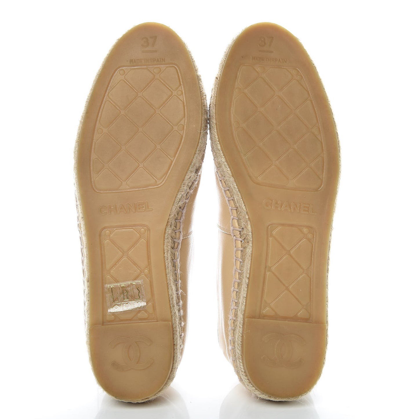 Lambskin CC Espadrilles 37 Beige Black