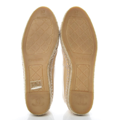 Chanel Lambskin CC Espadrilles 37 Beige Black 5 of 10