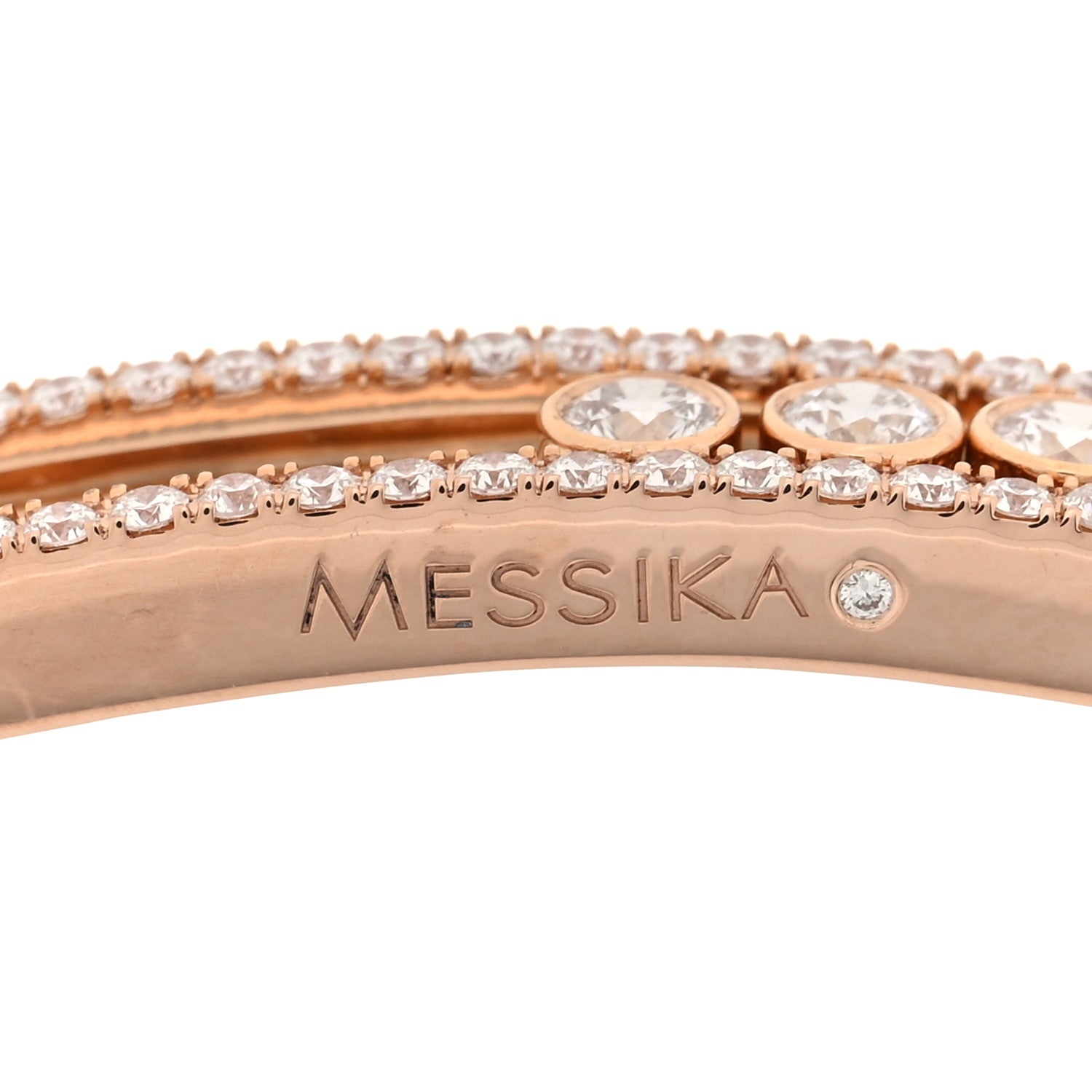 Messika 18K Rose Gold Diamond Move Classic Pave Double Bracelet 4 of 4
