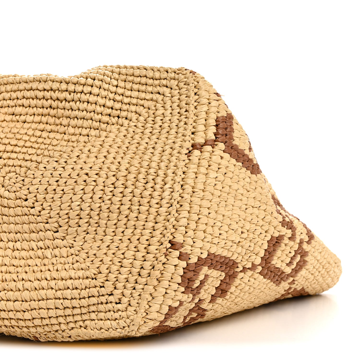 Gucci Raffia Woven Monogram Jumbo Medium Tote Natural Brown 10 of 10