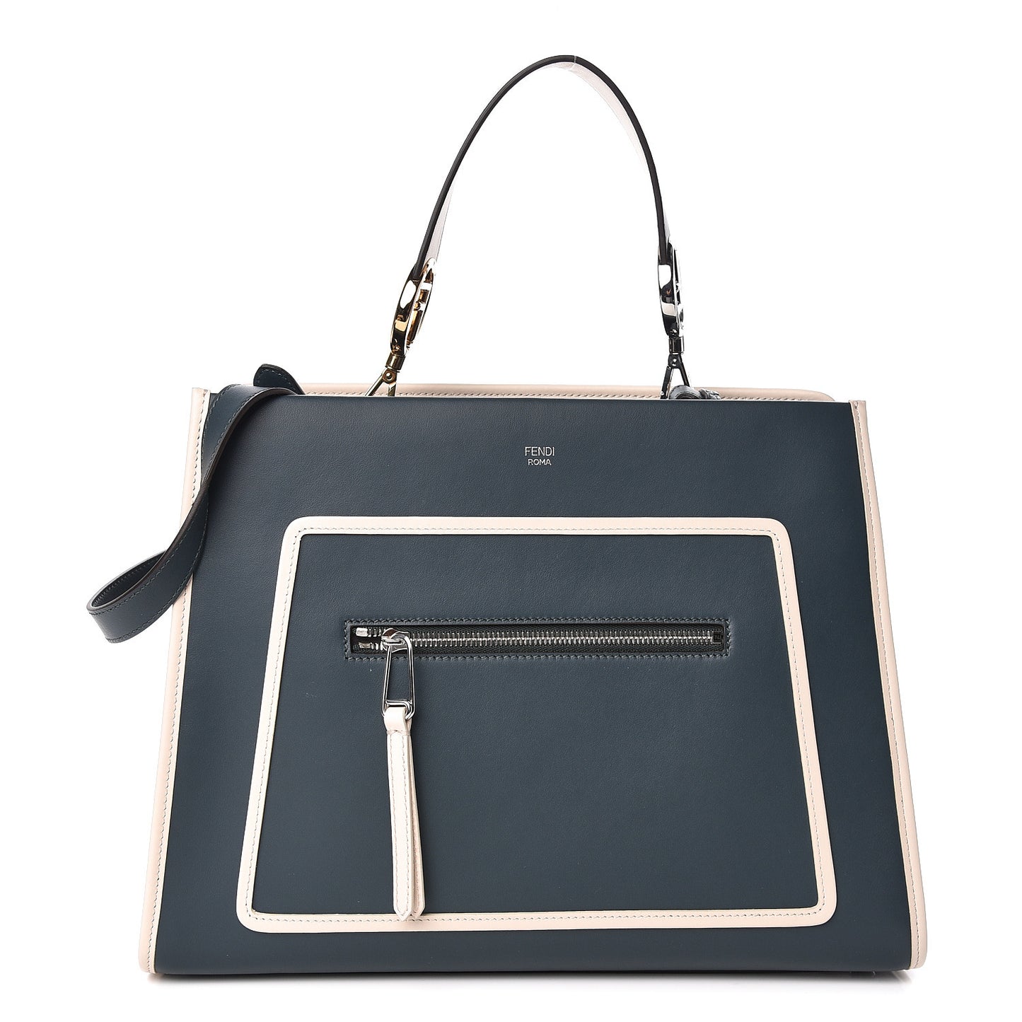 Vitello Century Opaco F is Fendi Bi-Color Regular Runaway Satchel Amazzonia Camelia