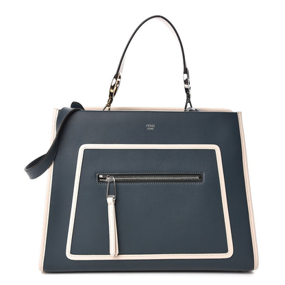 Fendi Vitello Century Opaco F is Fendi Bi-Color Regular Runaway Satchel Amazzonia Camelia 1 of 11