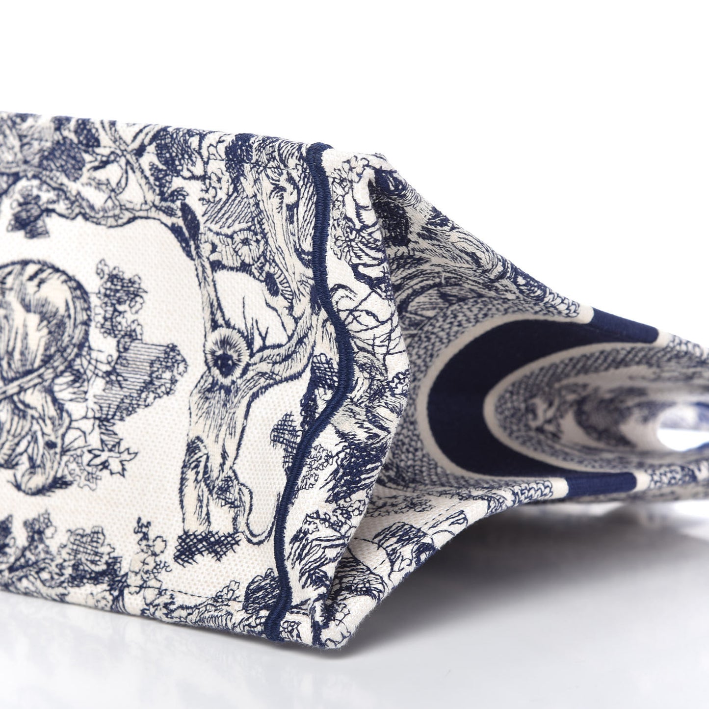 Canvas Embroidered Medium Dioriviera Toile De Jouy Book Tote Blue