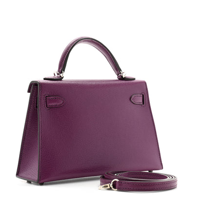 Hermes Chevre Mysore Mini Kelly Sellier 20 Violet 3 of 11