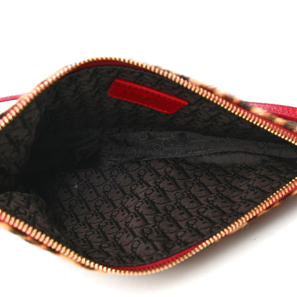Christian Dior Pony Hair Leopard Mini Saddle Bag Red 4 of 4