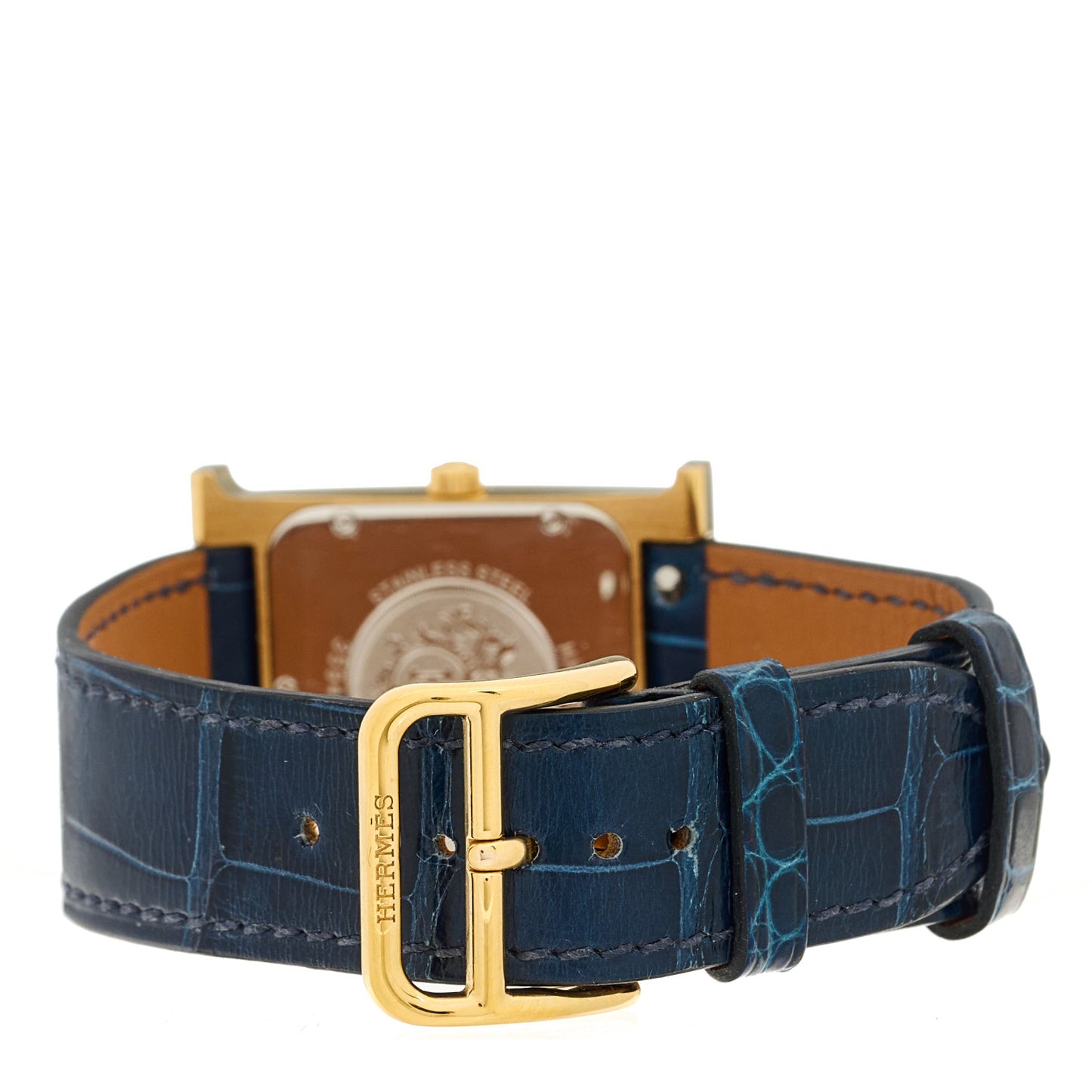 Stainless Steel Alligator 26mm Heure H Hour Quartz Watch Bleu Roi