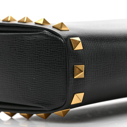 Valentino Garavani Grainy Calfskin Rockstud Alcove Box Clutch Black 7 of 8