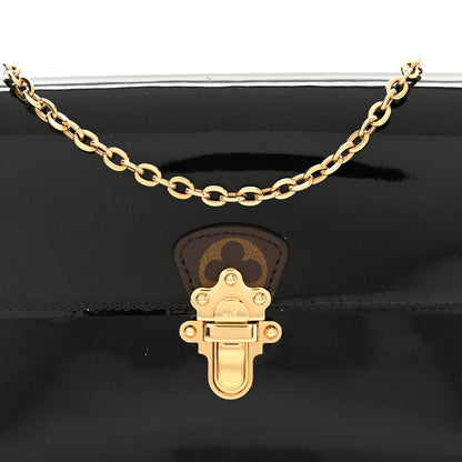 Louis Vuitton Patent Calfskin Monogram Cherrywood Chain Wallet Black 6 of 9