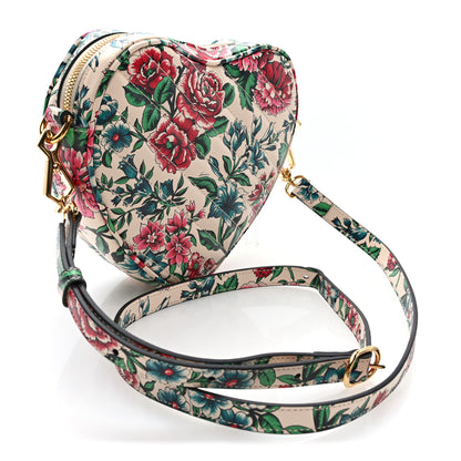 Gucci Calfskin Brit Roses Print Matelasse Diagonal Mini Interlocking G Heart Shoulder Bag Multicolor Multicolor 3 of 9