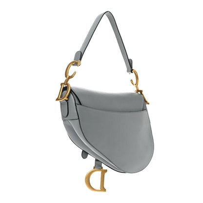 Christian Dior Grained Calfskin Saddle Bag Grey Stone 3 of 12