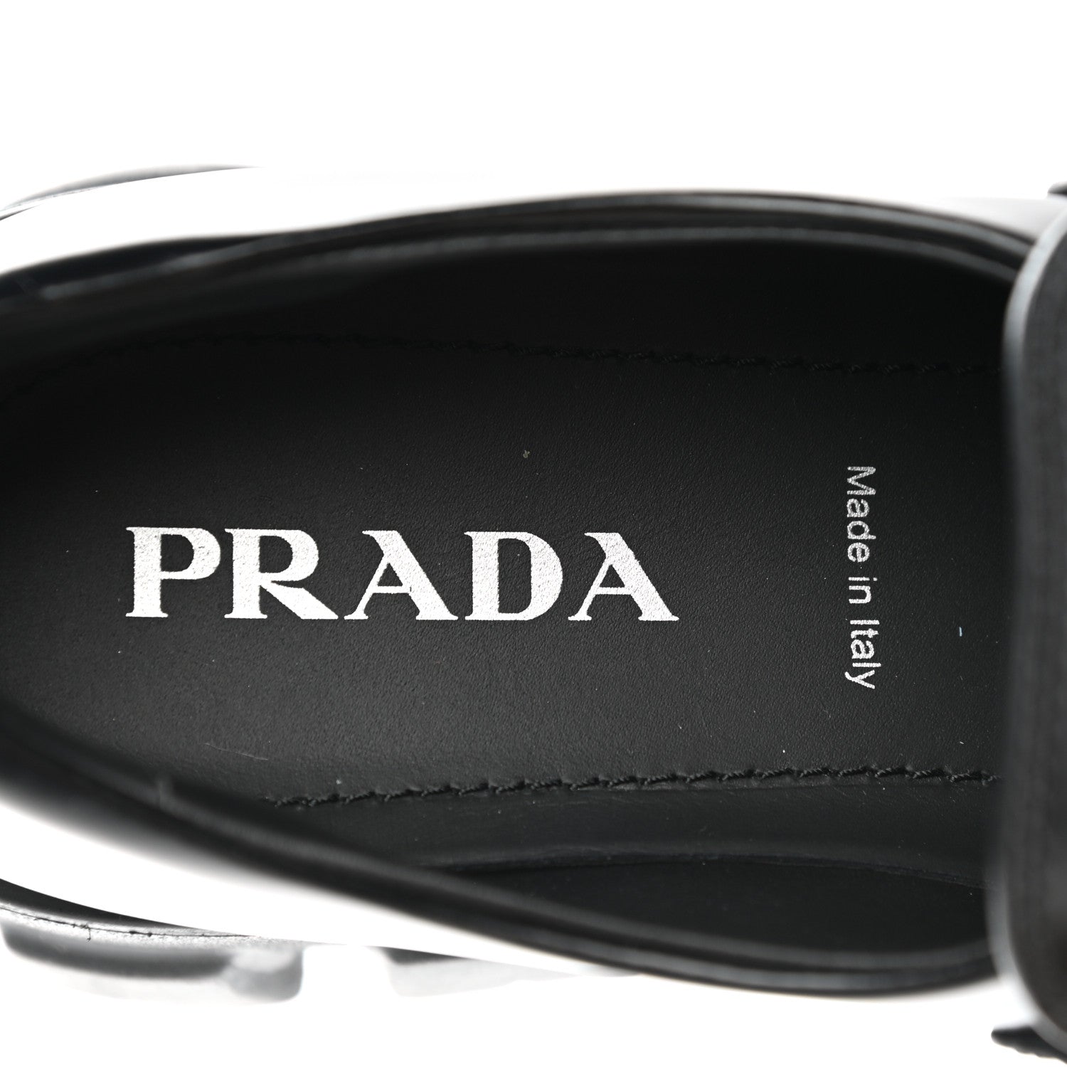Prada Spazzolato Triangle Logo Monolith Pointy 55mm Loafers 38 Black 7 of 8